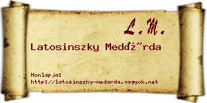 Latosinszky Medárda névjegykártya